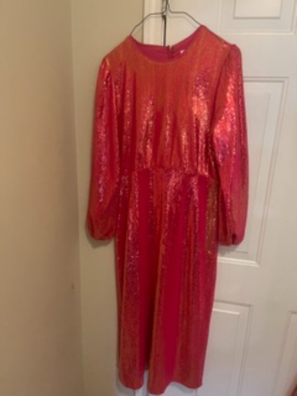 Pomander Place by Tuckernuck rose-pink sequin maxi dress, size XL